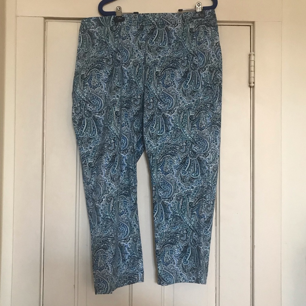Talbots Blue Paisley Pants